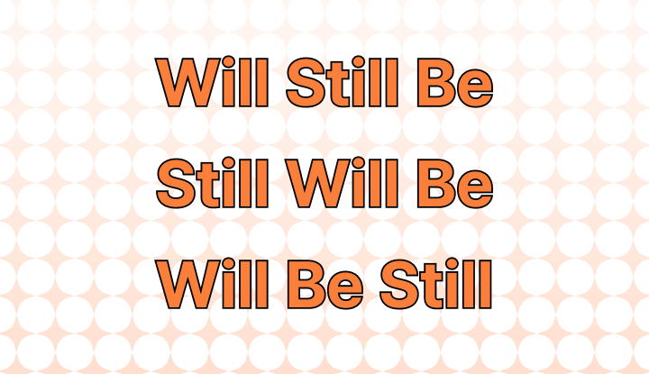 How to use "Will Still Be" or "Still Will Be" or "Will Be Still" in a